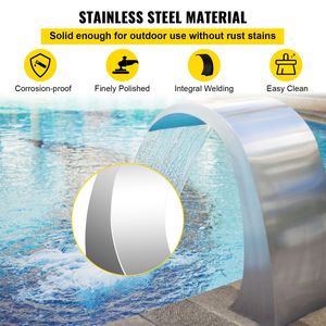 17.7 X 11.8 X 23.6 Inches Stainless Steel <b>Pool</b> Fountain Silver Outdoor <b>Garden</b> <b>Pool</b> Fountains <b>for</b> Ground <b>Pools</b> - Product Image 3