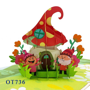 Tarjeta Pop-Up de Gnomos Hechos a Mano con Diseño Personalizado, Superventas, Artesanía de Papel Vietnamita, Regalos de Navidad con Temática Animal - Product Image 1