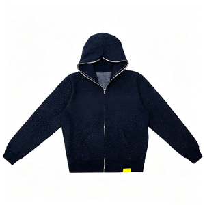 Cotton Rhinestone Hoodie Heavyweight Oversized Eco-Friendly Streetwear Unisex Pullover Cartoon Pattern Design Winter - Product Image 3