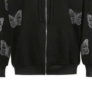 Sudadera con Capucha de Felpa de Alta Calidad, Personalizada, con Bolsillo con Pedrería, Bordado 3D, Transpirable, 100% Algodón, Unisex, para Invierno - Product Image 3