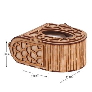 Modern Eco-friendly Wooden Laser Cut Geometric Handmade <b>Tissue</b> Box Holder Decorative Table Decor for Home Party <b>Wedding</b> - Product Image 3