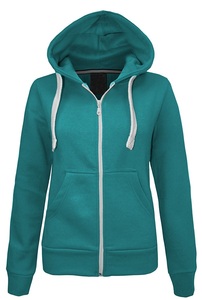 Women Streetwear <b>Lightweight</b> Front 100% Cotton Winter Plaid Discharge Zip-Up <b>Hoodie</b> Plus Size Breathable Eco-Friendly Quick Dry - Product Image 2