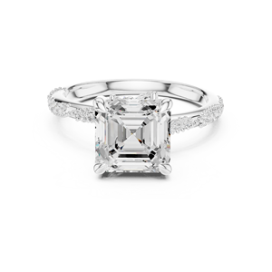 Anillo de Compromiso y Boda Clásico de Oro Sólido de 14k con Diamante Cultivado en Laboratorio de 2.5 CT, Corte Asscher, Claridad E VS1, Certificado IGI, para Mujer - Product Image 6