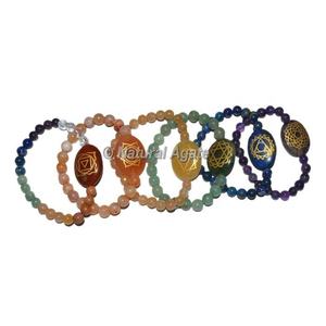 Bracelet Sept Chakra avec Bracelet Quartz Rose Bracelets 7 chakras en gros Bracelets et bracelets de mode pour la guérison - Product Image 2