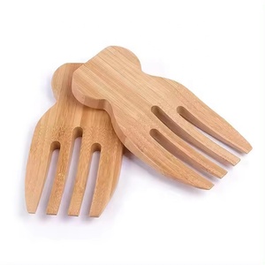 Utensilios de Bambú Ecológicos para Ensaladas, Cubiertos de Madera Prácticos para Servir Ensaladas, Tenedor Delarchi - Product Image 1
