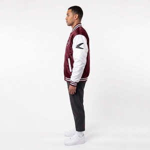 Chaqueta de lana universitaria de béisbol para hombre BLACKTHORN WORLD Winter con bordado de chenilla y parches de lana en el frente triple - Product Image 4