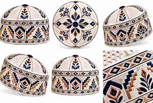 Chapeau de prière musulman noir profond pour hommes, respirant, écologique, style Kufi, vente en gros, pour adultes, en coton et polyester, toutes tailles - Product Image 5
