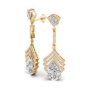 ต่างหูเพชร REYES Lab Grown Diamond ทรงหยดน้ำ ผลิตด้วยวิธี CVD HPHT ทองคำ 14K 18K 22K ชุบโรเดียม ของขวัญแต่งงาน เครื่องประดับคุณภาพสำหรับผู้หญิง - Product Image 3