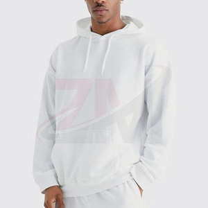 Autumn Wear 100% Cotton Casual Joggers With Front Print Men's <b>White</b> Hooded <b>Tracksuit</b> Set With Star Logo Full Sleeve Regular Fit - Product Image 3