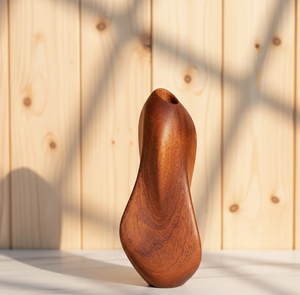 Vase à fleurs en bois massif fait main, design moderne et écologique, décoration d'intérieur, vente en gros - Product Image 1