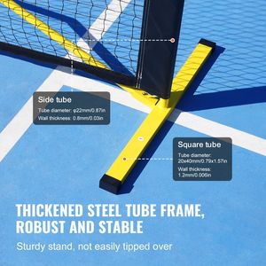 Sistema di Rete da Pickleball Portatile da 22 Piedi, Dimensioni Regolamentari, per Esterni, Resistente alle Intemperie, Telaio in Metallo Stabile, Rete in PE Robusta per il Gioco - Product Image 3