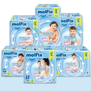 Couches moulantes extra sèches Molfix Super Jumbo Pack Taille S80 Couches bébé douces et respirantes - Product Image 3