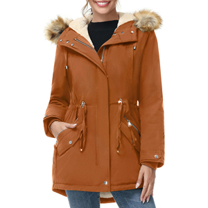 Luxurious Unisex Fleece Hooded Parka Long <b>Coat</b> <b>Vintage</b> Style Zipper Closure Button Details-Soft Warmth Lightweight Winter - Product Image 6