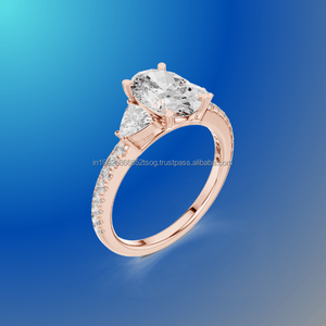 Conjunto de anillo nupcial elegante de 14K | Anillo de boda de compromiso - Product Image 1
