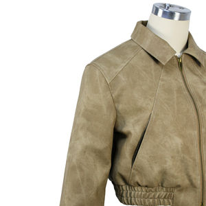 Promoción: Chaqueta de cuero para mujer, estilo slim, manga larga, cuello alto, con cremallera, ropa de motociclista, a la moda. - Product Image 6