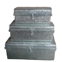Lot de 2 boîtes de rangement en métal de qualité supérieure, coffre au trésor, décoration de fête, cadeau, meilleur prix, boîtes à bijoux de meilleure qualité