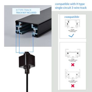 Lampada a Sospensione Dimmerabile a 3 Luci Tipo H con Paralume in Vetro Smerigliato, Montaggio su Binario (Binario NON Incluso) - Lampadari e Luci a Sospensione - Product Image 6