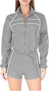 Traje Cortavientos Transpirable para Mujer, Hecho en Fábrica, Ropa de Invierno Cálida, Nuevo Estilo Cómodo, Cortavientos para Mujer con Contraste de Color - Product Image 4