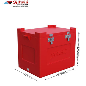 60L Red Plastic Cooler <b>Box</b> Thick Wall Insulated Ice Chest <b>Lockable</b> Lidded <b>Storage</b> <b>Box</b> for Food Transport - Product Image 4