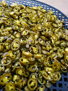 Green Peppers Sliced Preserved in Vinegar Chopped Spicy <b>Pickled</b> Vegetables Bulk wholesale pack - Product Image 1