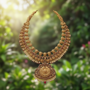 Heavy Kemp Work Gold Plated Wedding Necklace & Earring Set-Fashion Jewelry - Product Image 3