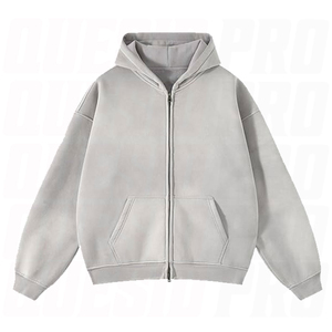 Sweat à capuche zippé personnalisé pour homme et femme, en molleton, style vintage délavé à l'acide, coupe oversize, streetwear, coton épais - Product Image 4