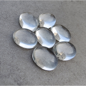 คริสตัลควอตซ์ธรรมชาติใสเกรด AAA+ รูปไข่แบบคาโบชอง ด้านหลังแบน ขนาดปรับเทียบแล้ว สำหรับทำเครื่องประดับ - Product Image 2