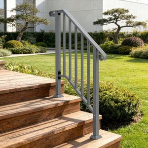 Corrimano in Ferro a 2 Gradini per Esterni, Elegante Componente per Scale da Giardino - Product Image 5