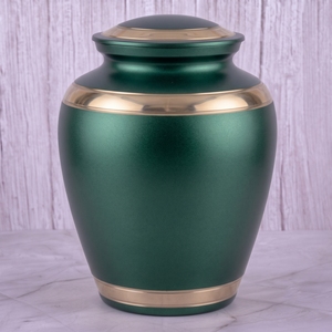 Urna Funeraria de Latón Azul y Dorado para Cenizas Humanas, Recipiente Conmemorativo para Entierro y Funeral - Product Image 3