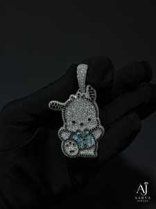 Pendentif personnalisé en moissanite motif animal, plaqué or rose, style hip-hop, breloque en pierre colorée, ton argenté, bijoux pour mariage et soirée, cadeau - Product Image 5