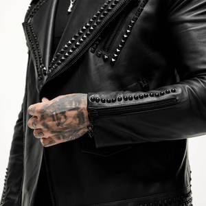 Veste en cuir pour homme à fermeture éclair frontale, service OEM, vente en ligne, prix abordable - Product Image 4