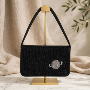 Sac à bandoulière perlé tendance fait main, pochette décorative aux couleurs vives, motif unique, accessoire de soirée - Product Image 4