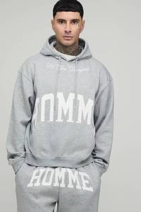 Ensemble de survêtement décontracté pour homme en molleton de coton, avec impression sérigraphiée, personnalisable OEM, style streetwear délavé, comprenant un sweat à capuche et un pantalon de jogging - Product Image 3