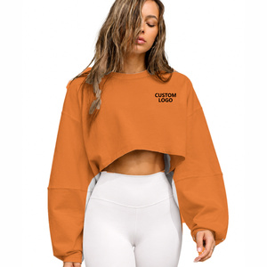 Conjunto de sudadera con capucha corta y cremallera, estilo vintage, con estampado personalizado y lavado ácido para mujer, ropa de calle a la moda. - Product Image 4
