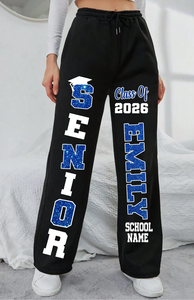 Pantalon de jogging décontracté en molleton respirant à taille mi-haute avec cordon de serrage pour la promotion senior 2026 – Collection Hiver - Product Image 4