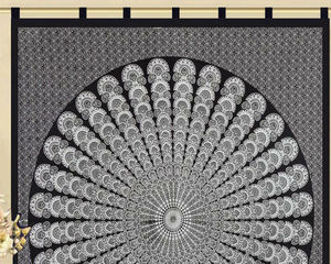 Small Ethnic Mandala Flower Curtain Printed Cotton Door <b>Window</b> Drape Valance Floral Wall Hanging By Indian Consigners - Product Image 3