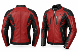 Veste de moto en cuir X Sports City Signature Racer |   Noir Rouge Bleu Vert |   Fabricant OEM ODM |   Qualité de conception haut de gamme | - Product Image 3