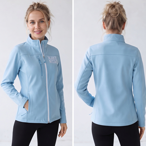 OEM Custom Embroidered Logo <b>Women's</b> <b>Waterproof</b> Quilted <b>Breathable</b> Soft Shell <b>Jacket</b> with Chest Side Pockets for Hiking Camping - Product Image 4