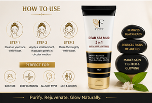 Lodo del Mar Muerto 3 en 1: Limpiador Facial, Exfoliante y Mascarilla |   Limpieza Profunda |   Elimina los puntos negros Cuidado de la piel Piel refrescante - Product Image 3