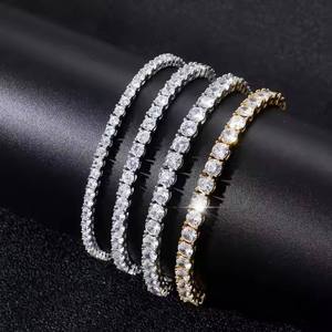 Bracelet de mariage de luxe unisexe en argent plaqué, serti de diamants de laboratoire, style hip-hop, fabrication indienne, avec fermoir sécurisé disponible - Product Image 6