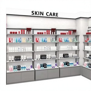 Vetrina Espositiva per Cosmetici Personalizzabile a Basso Profilo con LED, Struttura in Metallo, Multiuso per Saloni di Bellezza e Barbieri - Product Image 1