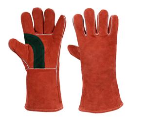 Fournisseur en vrac de gants de soudage en cuir de vachette résistants à la chaleur, renforcés pour la paume et le pouce, gants de travail à usage industriel - Product Image 2