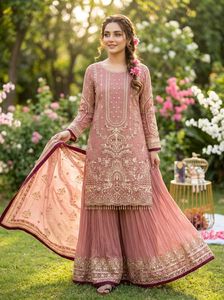 Premium Floral Embroidery Salwar Kameez Winter Slim Fit Casual Party Festival Wedding Wear Stylish Ethnic Faux Georgette Indian - Product Image 6