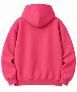 Sweat-shirt à capuche unisexe surdimensionné en coton molletonné rose, idéal pour l'automne – « Je te faisais promesse » - Product Image 2