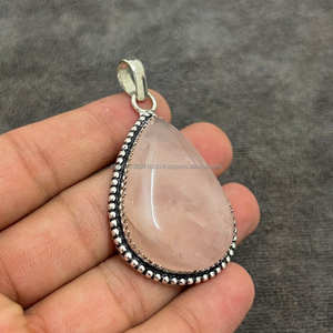 Colgante de Plata de Ley 925 hecho a mano con piedras preciosas reales, forma única de amantes, chapado en plata para mujeres y niñas para compromiso - Product Image 4