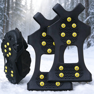 Crampons à glace et neige à 10 pointes, antidérapants, universels, extensibles, pour l'hiver - Product Image 2