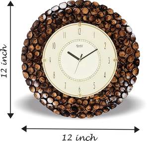 Horloge murale décorative en bois artisanale antique, style vintage unique, personnalisable pour la décoration de la maison ou du bureau - Product Image 4