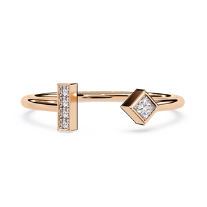 Anillo de Oro de 10K con Diamante Cultivado en Laboratorio de Corte Princesa Brillante de Grado de Inversión Premium, Certificado IGI, Certificado de Calificación Gemológica - Product Image 4