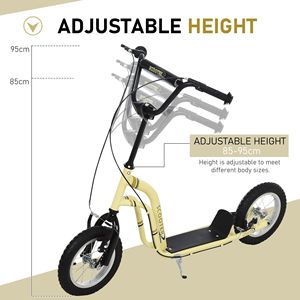 Monopattino per Bambini con Ruote Gonfiabili da 12 Pollici, Beige, con Doppi Freni, Pieghevole, Giocattolo Moderno per Bambini, Smart Digitale per Giochi all'Aperto, Età 5+ - Product Image 6