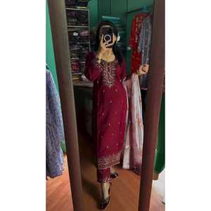 Ensemble haut et bas pour femmes, vêtements de soirée, avec dupatta fantaisie - Product Image 2